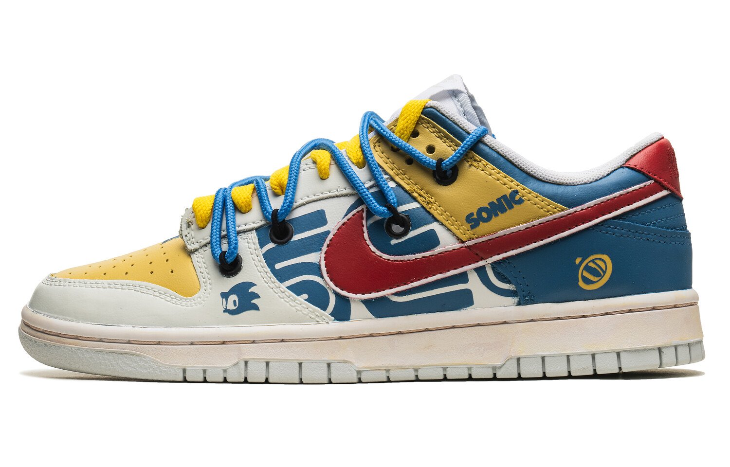 

Кроссовки Nike Dunk Skateboarding Shoes Men Low-top Yellow-blue, синий