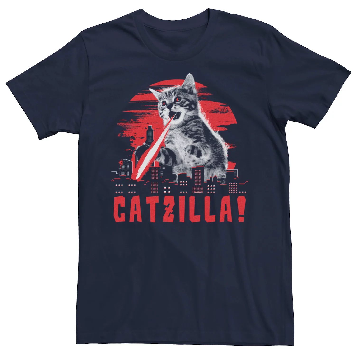 Мужская футболка с рисунком Catzilla Licensed Character, синий