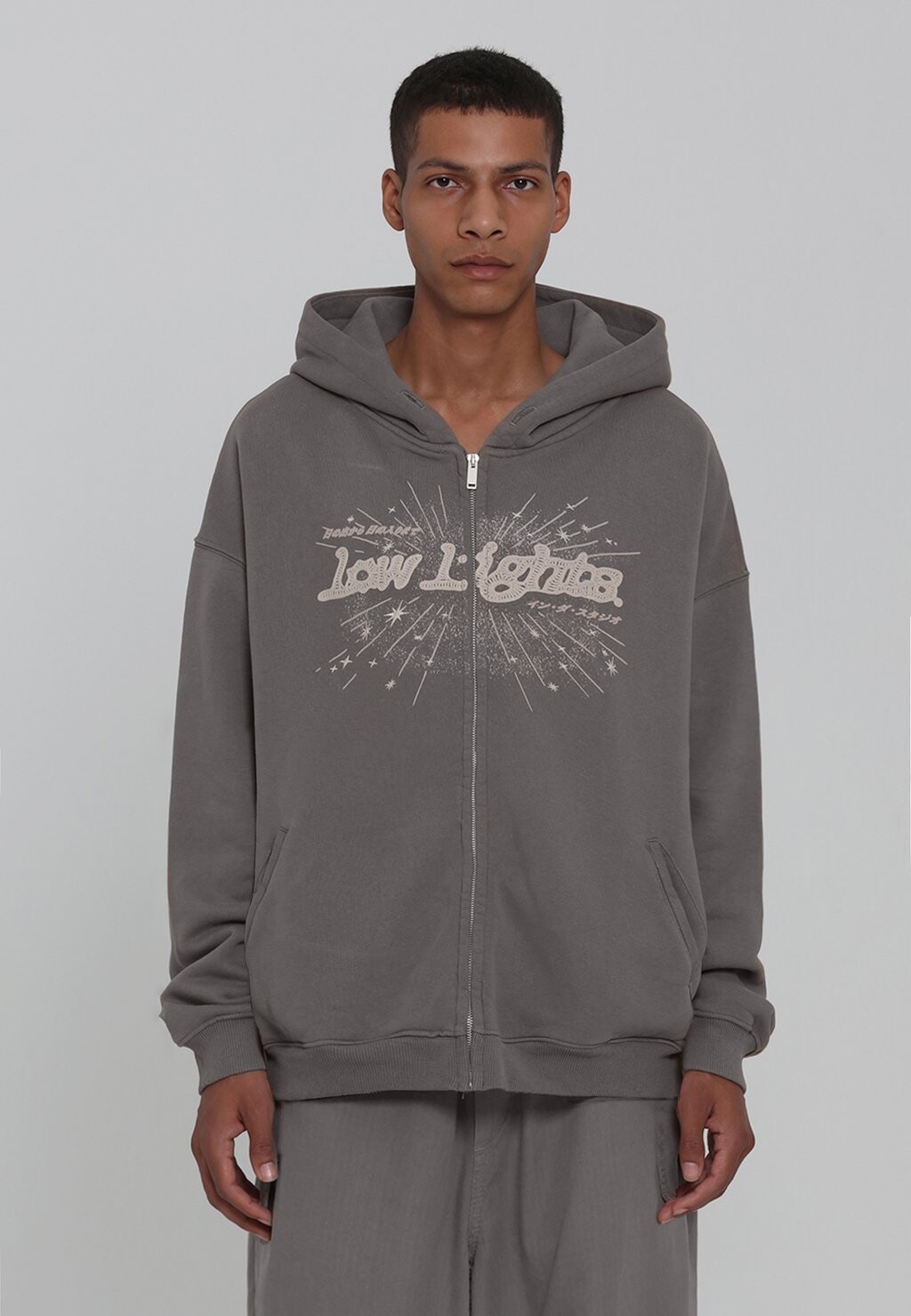 

Толстовка на молнии HANABI ZIP HOODIE UNISEX LOW LIGHTS STUDIOS, стираный серый