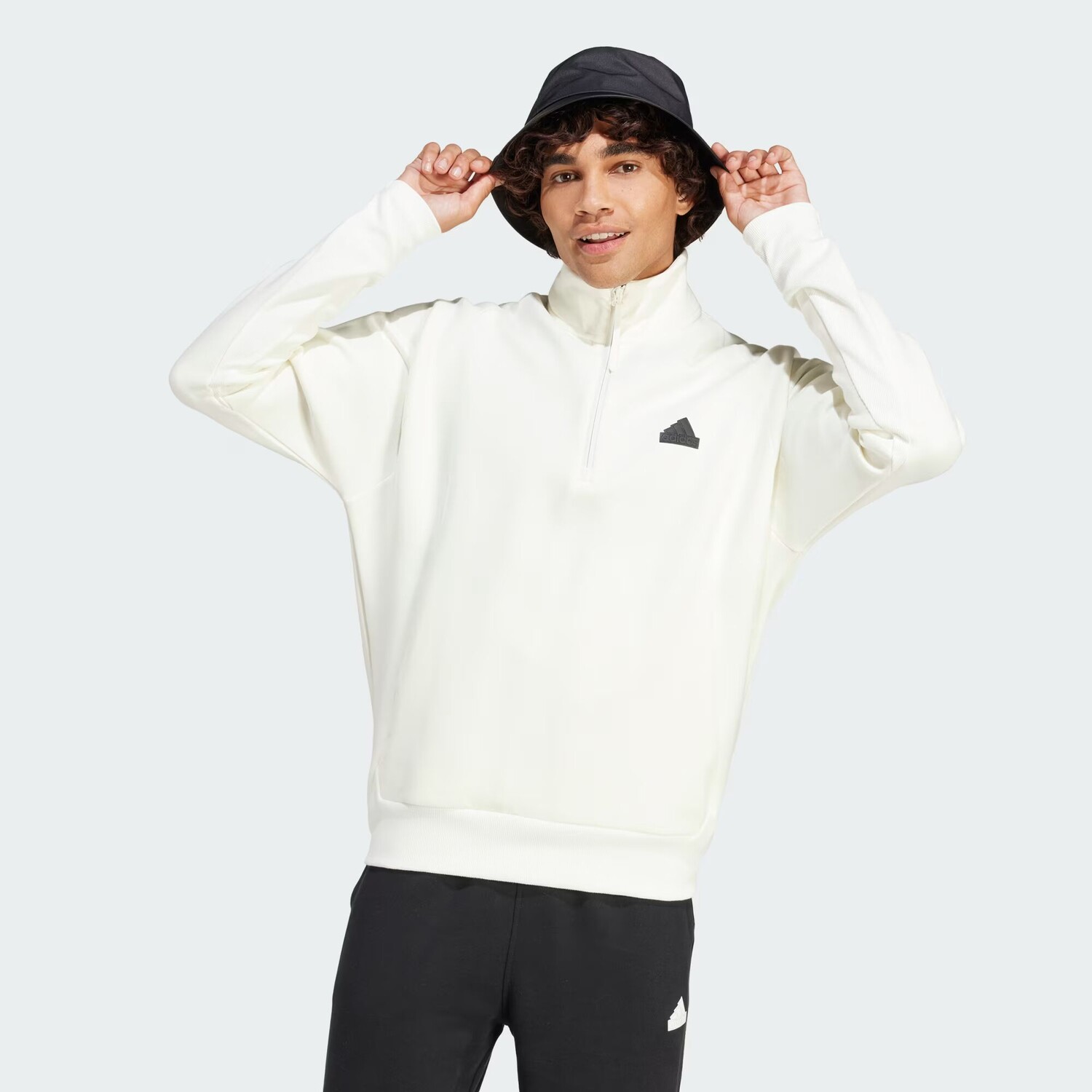 

Z.N.E. Толстовка на молнии до половины Adidas, цвет Off White