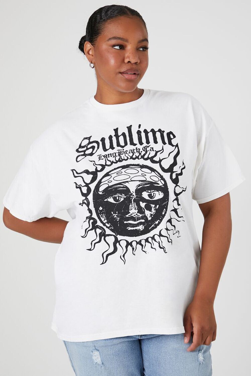 

Футболка Sublime с рисунком больших размеров Forever 21, белый