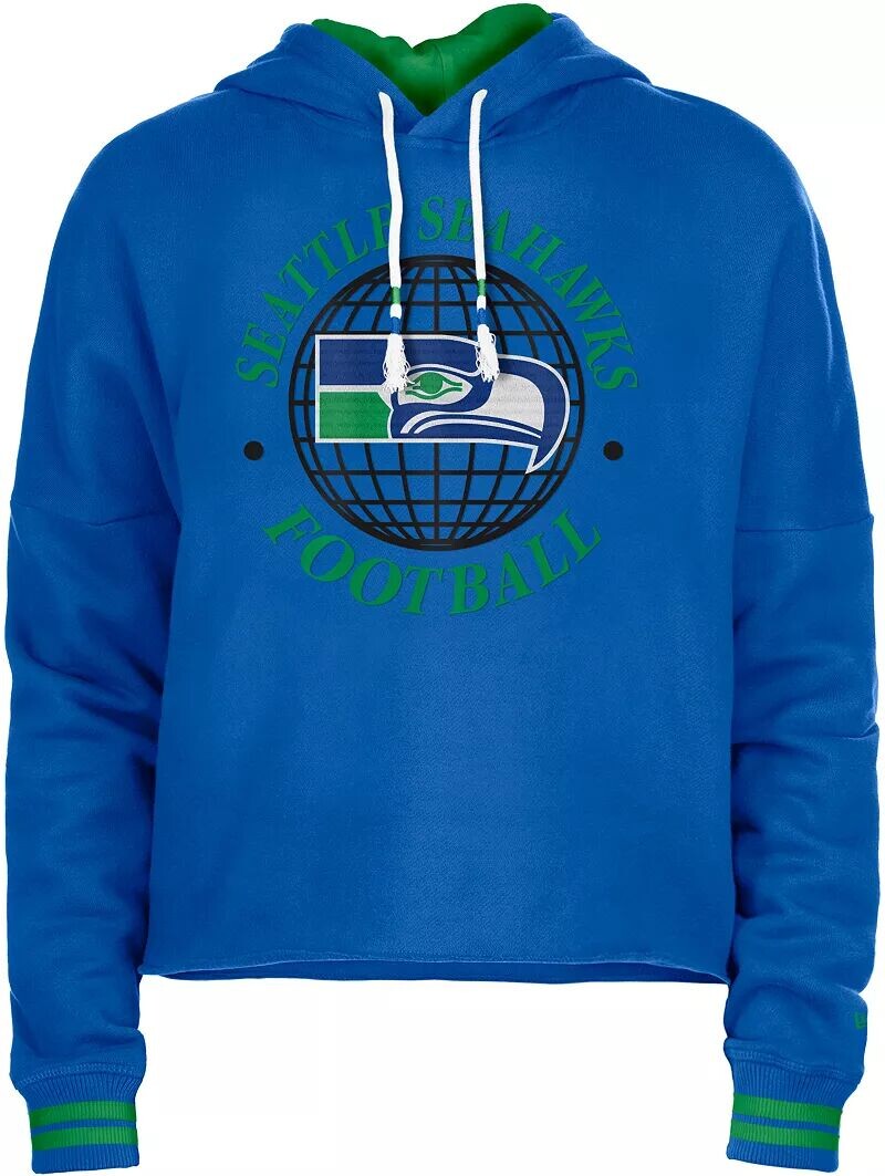 

Женская укороченная толстовка New Era Seattle Seahawks Royal Raw Edge