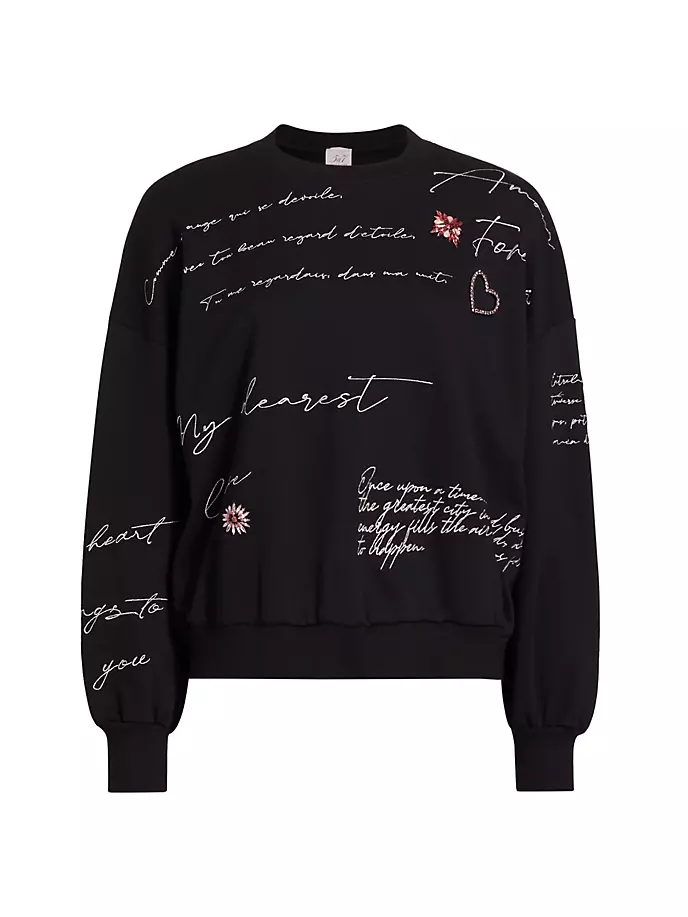 

Хлопковый свитшот с украшением Mon Amour Brandy Cinq À Sept, цвет black silver