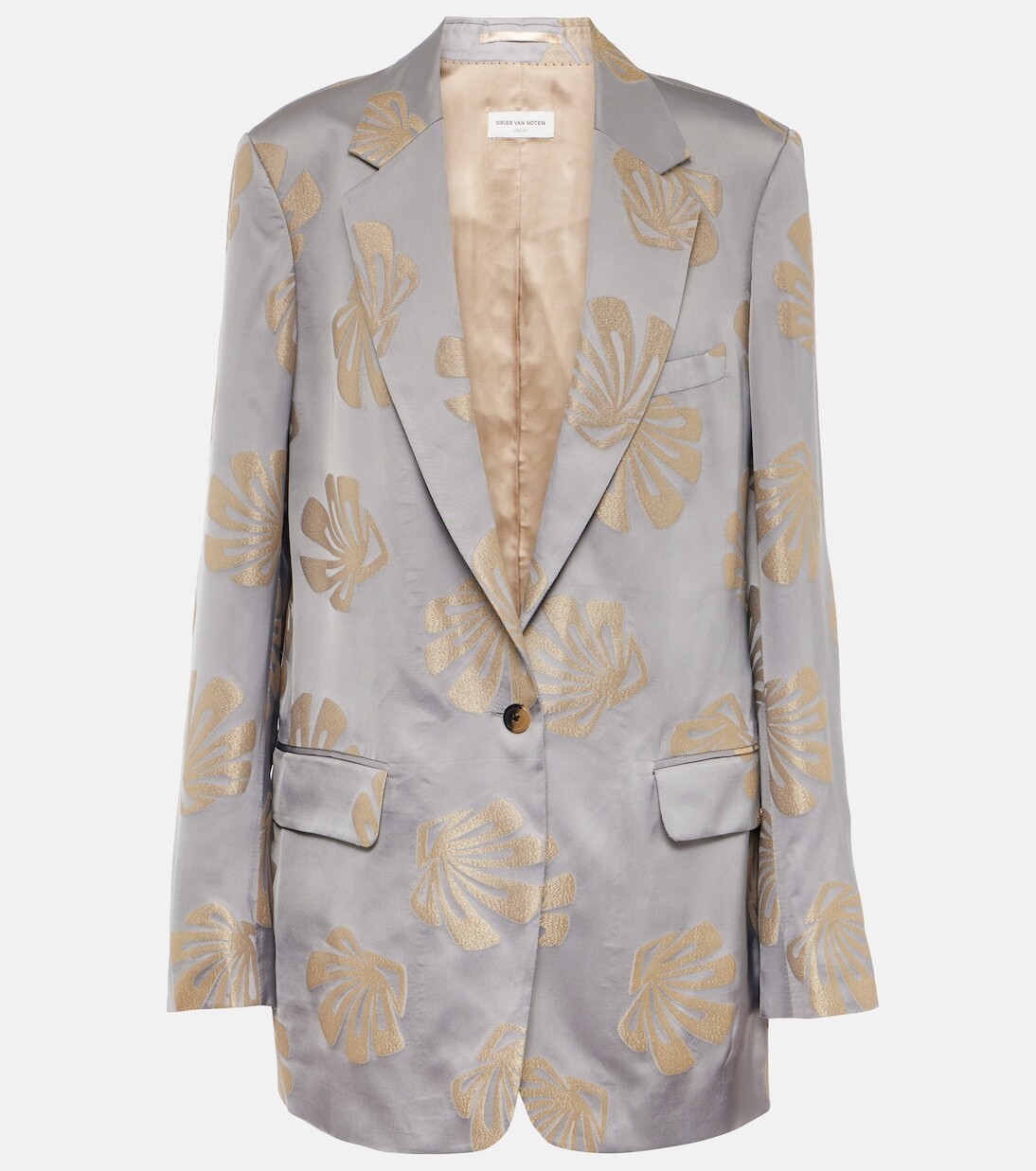 

Жаккардовый блейзер с принтом Dries Van Noten, синий