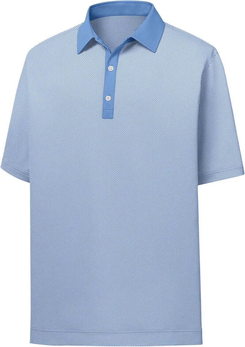 

Мужская рубашка-поло для гольфа с короткими рукавами и принтом FootJoy Lisle Minicheck