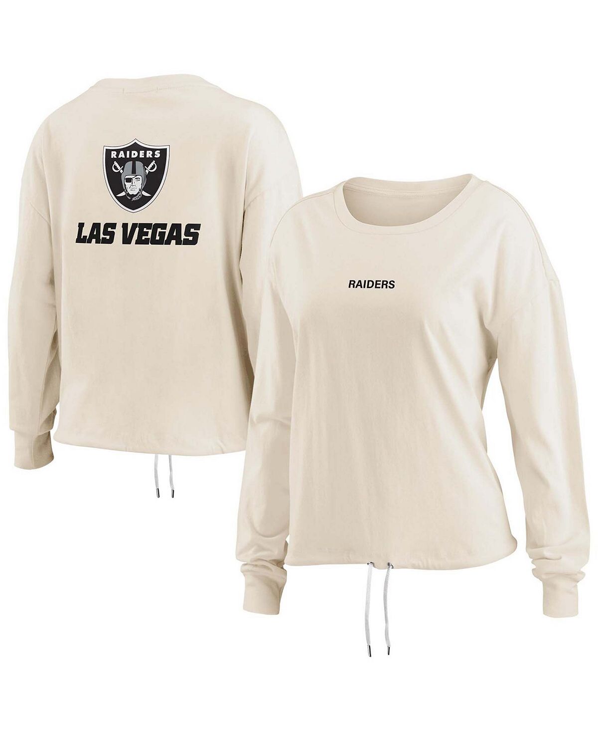 

Женская овсяная укороченная рубашка с длинными рукавами Las Vegas Raiders WEAR by Erin Andrews