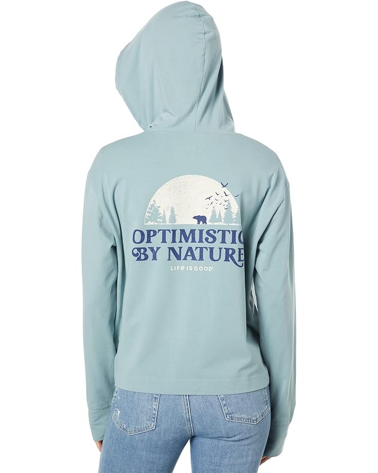 

Худи Life is Good Optimistic By Nature Crusher-Flex Boxy Hoodie, цвет Smoky Blue