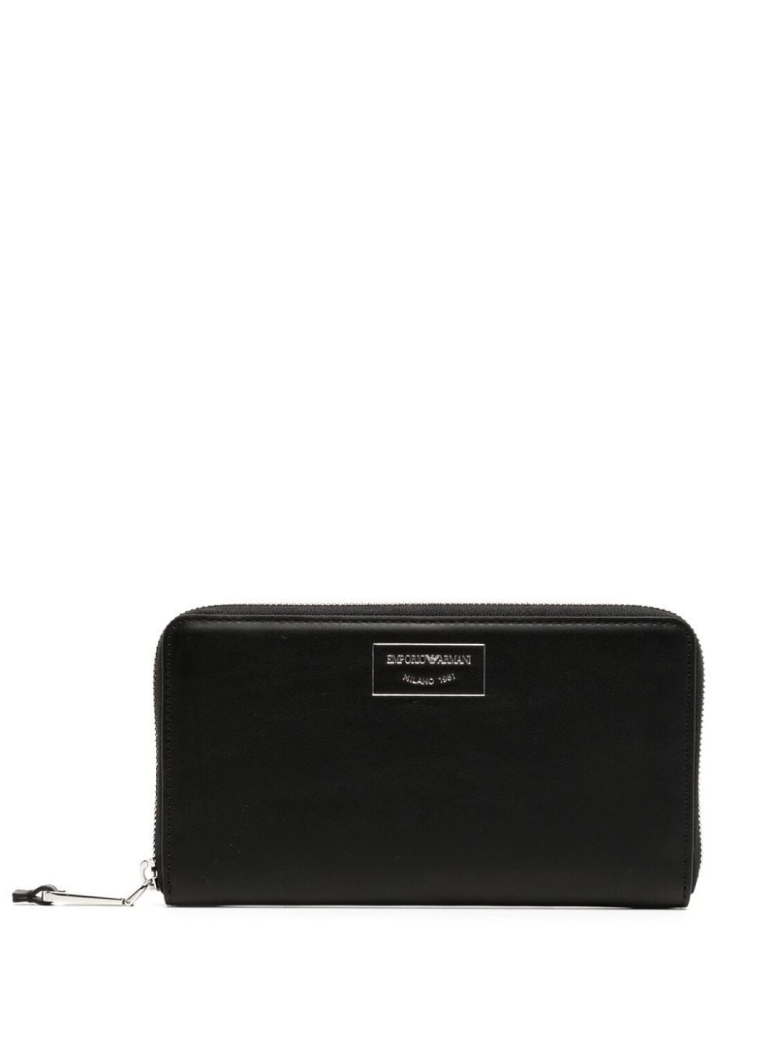

Emporio Armani logo-stamp zip-around wallet, черный