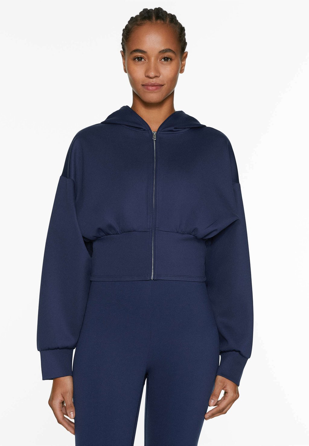 

Толстовка на молнии Hooded OYSHO, цвет mottled royal blue