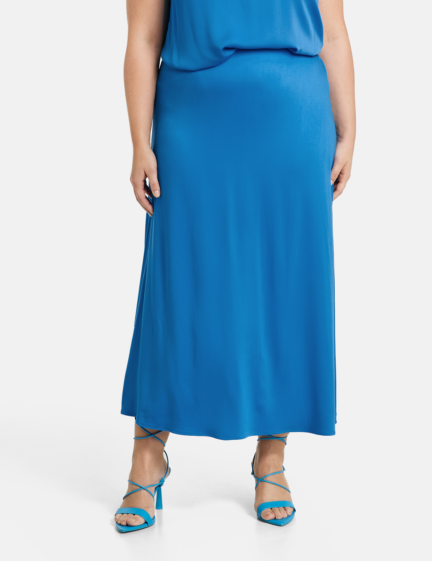 Длинная юбка SAMOON lang weit, цвет Digital Blue