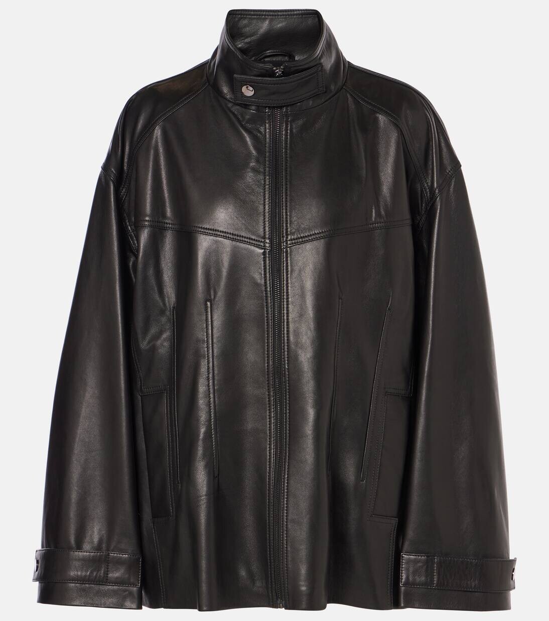 

Рю кожаная куртка Nour Hammour, цвет washed black