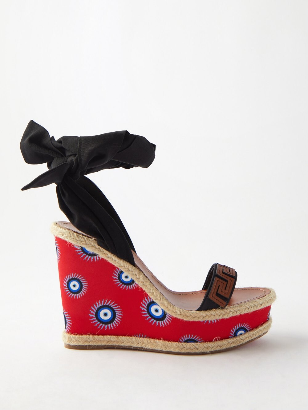 

Босоножки athina des cyclades 120 на танкетке с принтом Christian Louboutin, красный