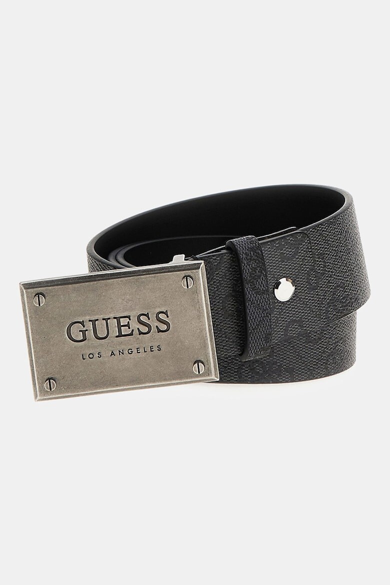 

Ремень из кожи и экокожи с логотипом Guess, черный