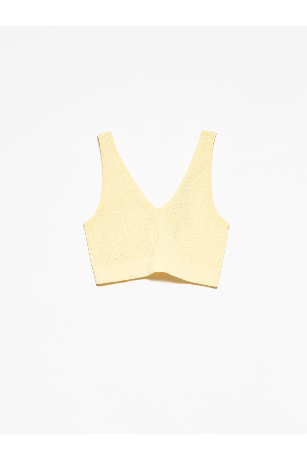

V Neck Wrinkle Top-т.желтый Dilvin