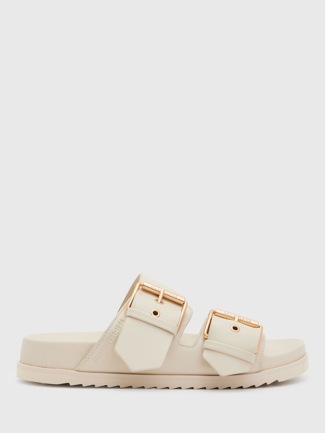 

AllSaints Sian Кожаные сандалии с пряжкой, мелово-белый