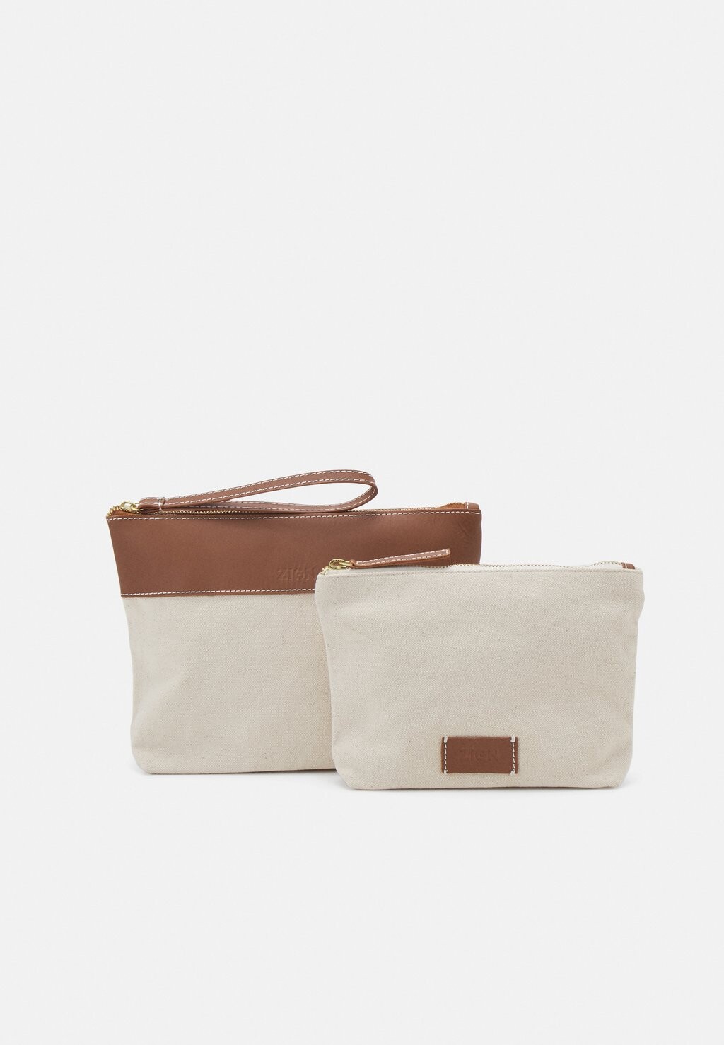 

Косметичка LEATHER MIX WASH BAGS SET Zign, цвет nude/brown