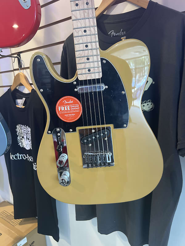 Электрогитара Squier Affinity Series Telecaster Left-Handed, Maple Fingerboard, Black Pickguard, Butterscotch Blonde электрогитара fender squier affinity 2021 telecaster left handed mn butterscotch blonde