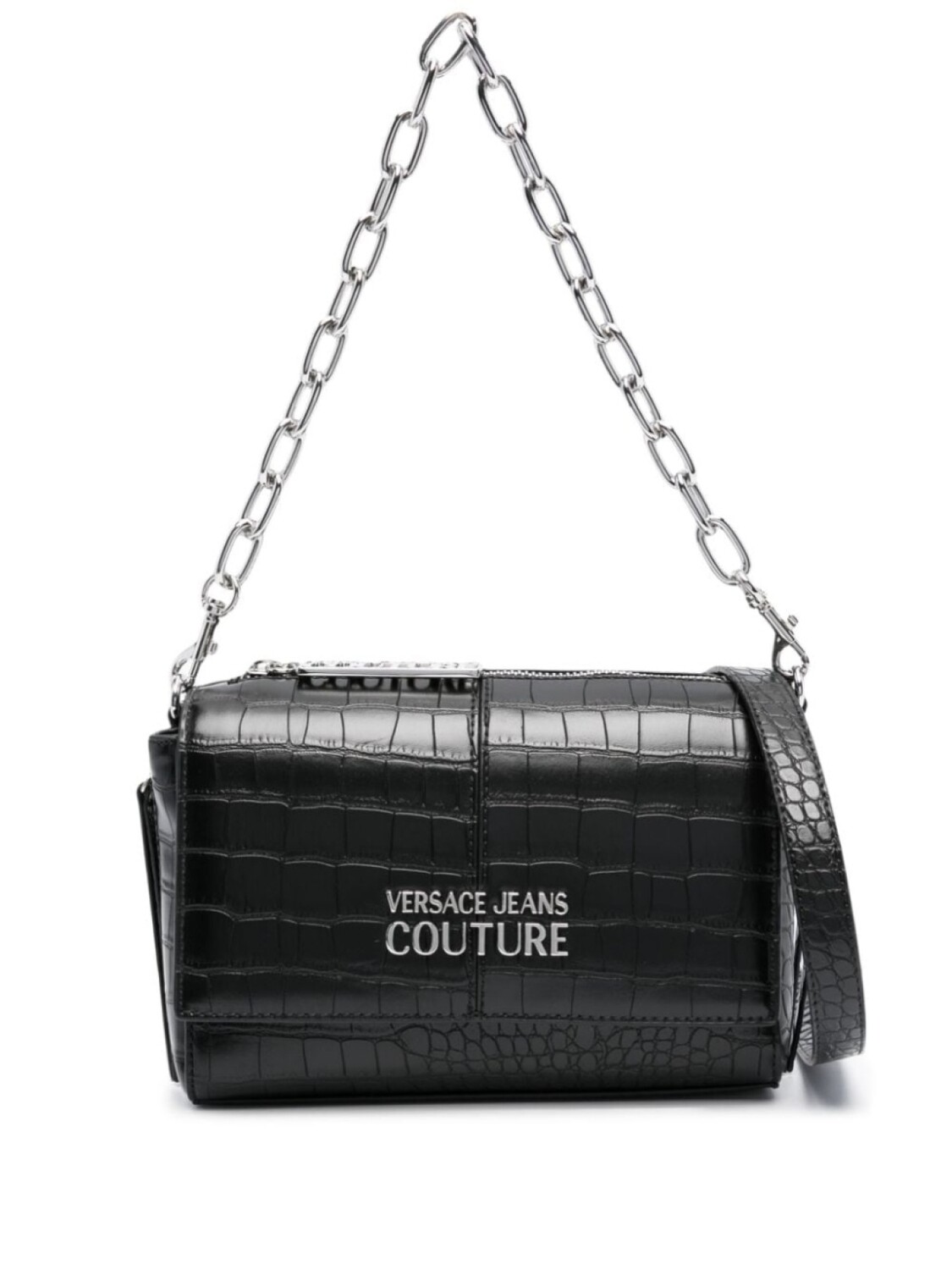 

Versace Jeans Couture crocodile-effect shoulder bag, черный