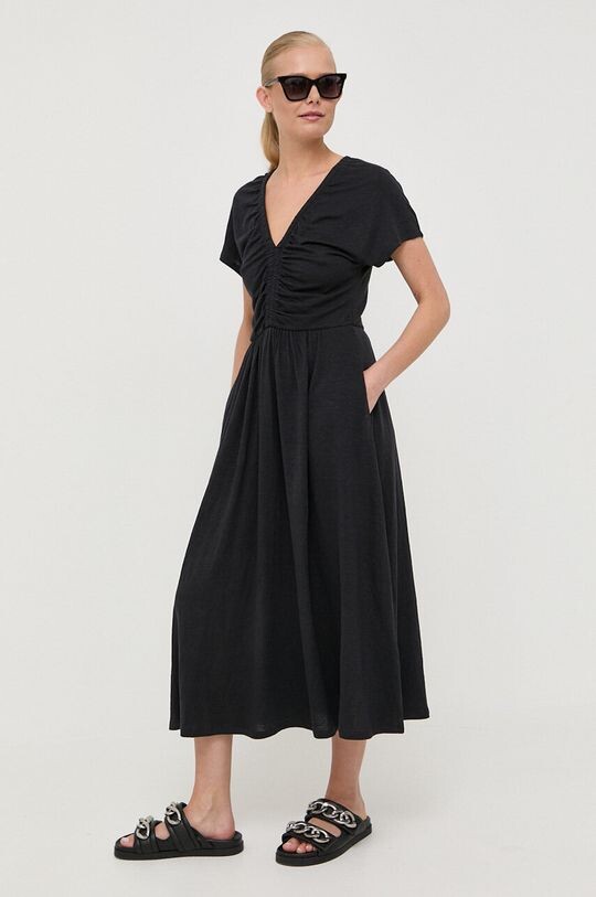 

Льняное платье Max Mara Leisure, черный