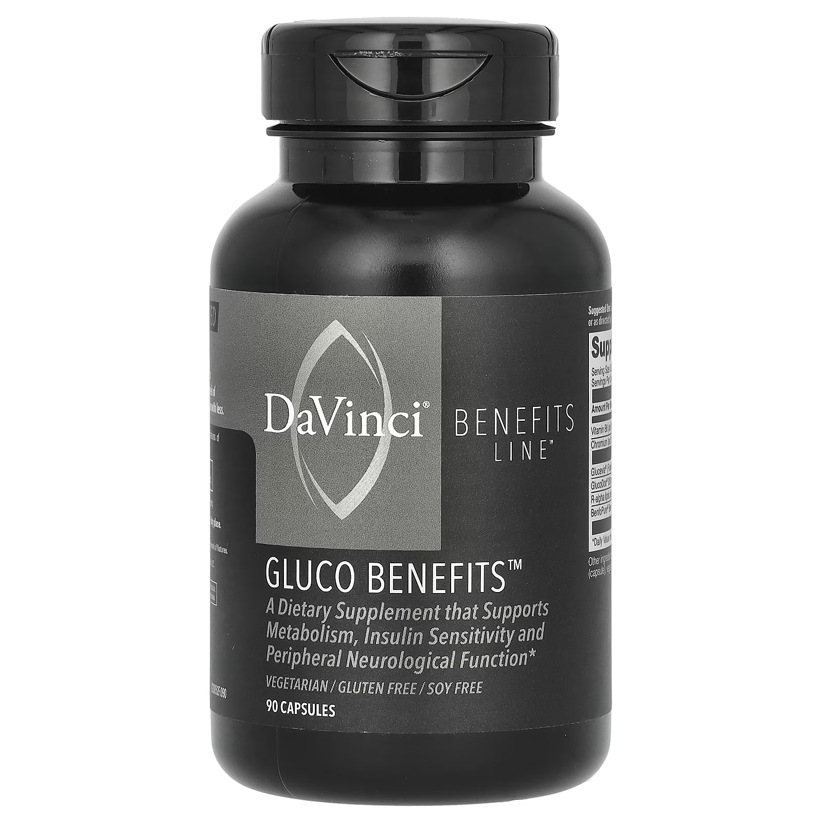 Пищевая добавка DaVinci Laboratories of Vermont Benefits Line Gluco Benefits без глютена, 90 капсул