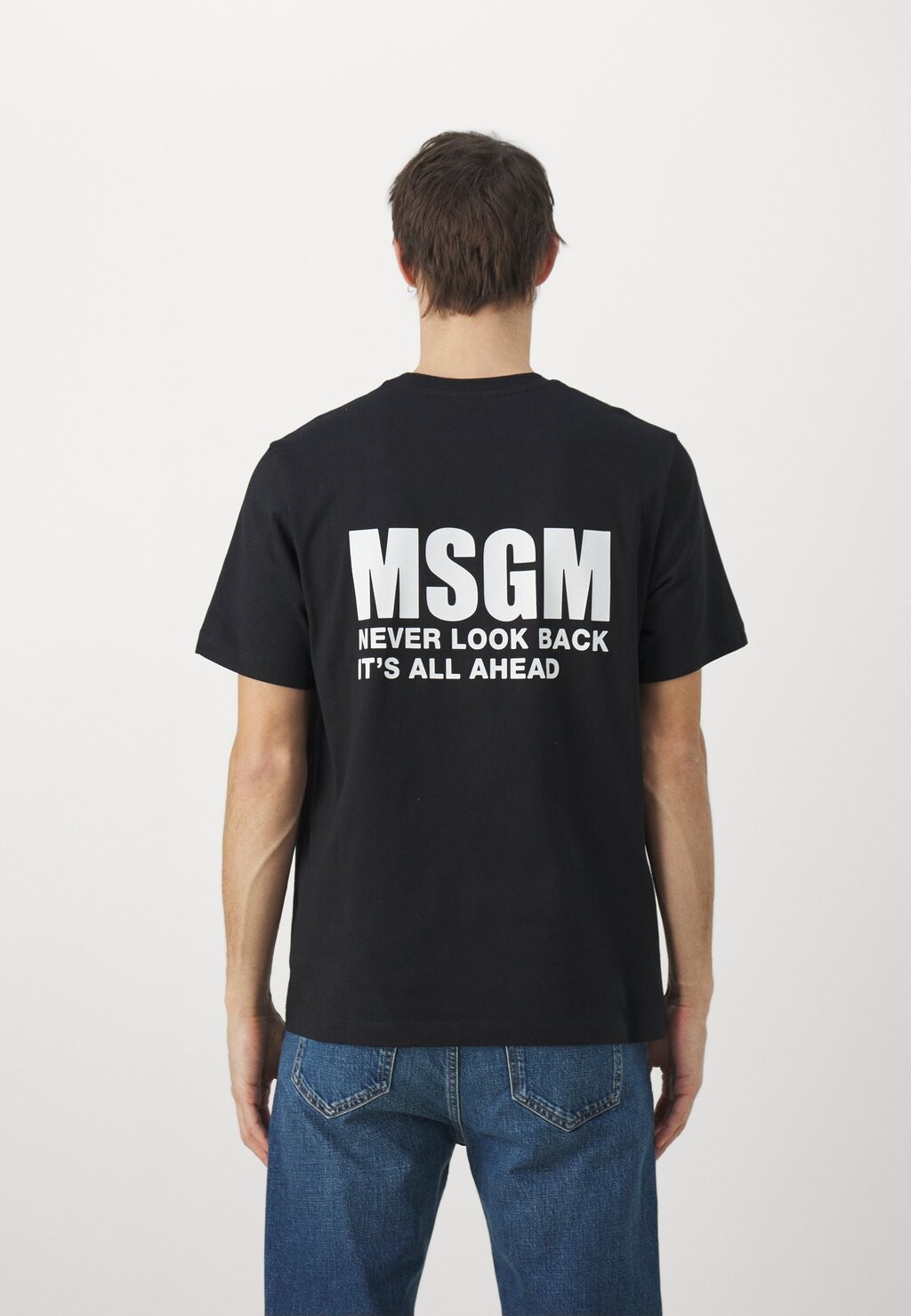 

Футболка с принтом MSGM, черная, Черный