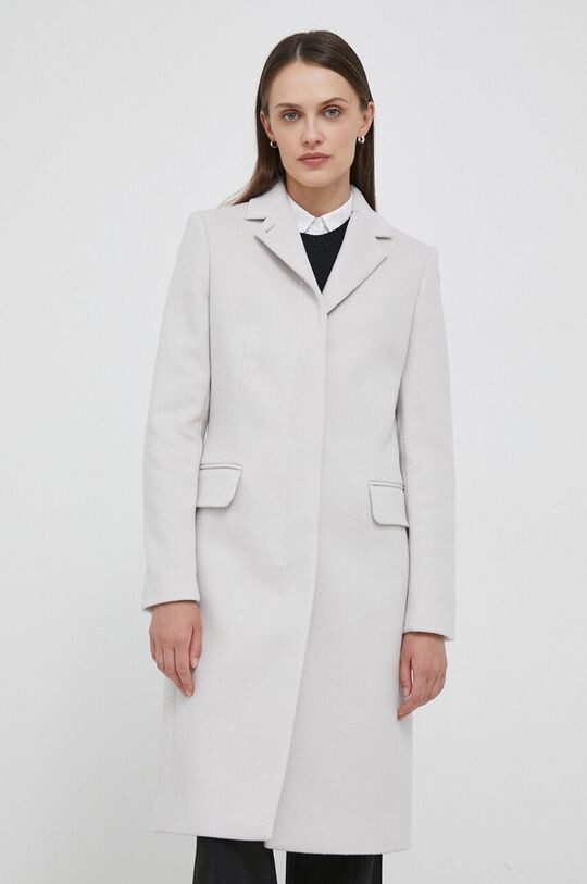 

Шерстяное пальто Calvin Klein, серый