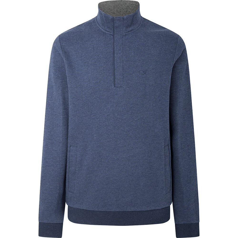 Свитер Hackett Twill Jacquard Half Zip, синий свитер hackett cotton cashmere half zip синий