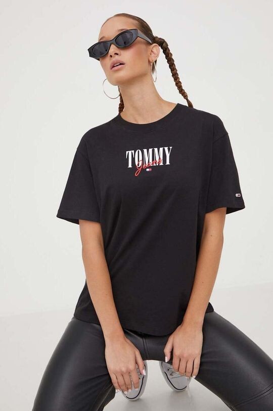 

Хлопковая футболка Tommy Jeans, черный