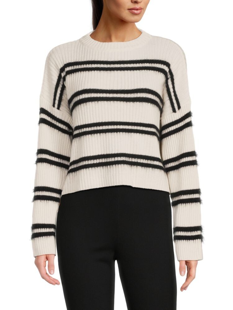 

Свитер с круглым вырезом в полоску Barbera Pinko, цвет White Black