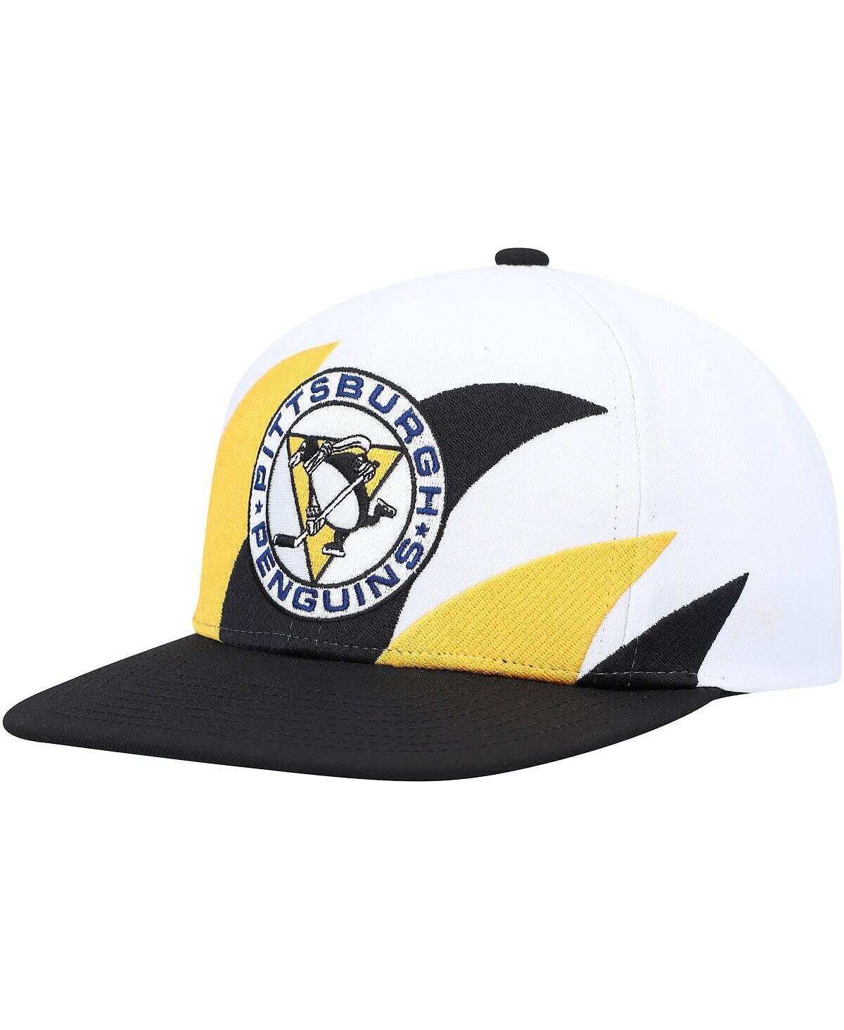 

Мужская бело-черная кепка Pittsburgh Penguins в винтажном стиле с застежкой Sharktooth Mitchell & Ness