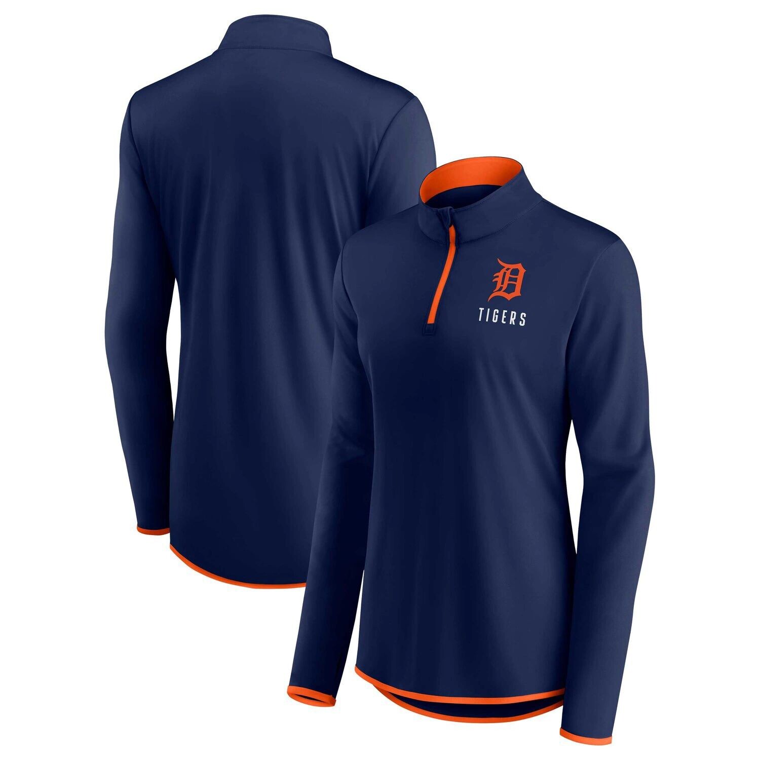 

Женская темно-синяя куртка Fanatics с молнией на четверть длины с логотипом Detroit Tigers Worth The Drive Fanatics, Синий