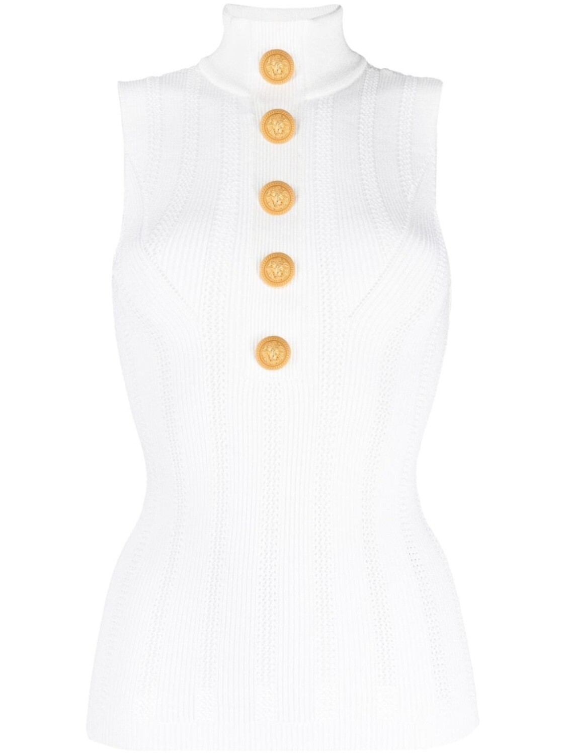 

Balmain топ с высоким воротником, белый