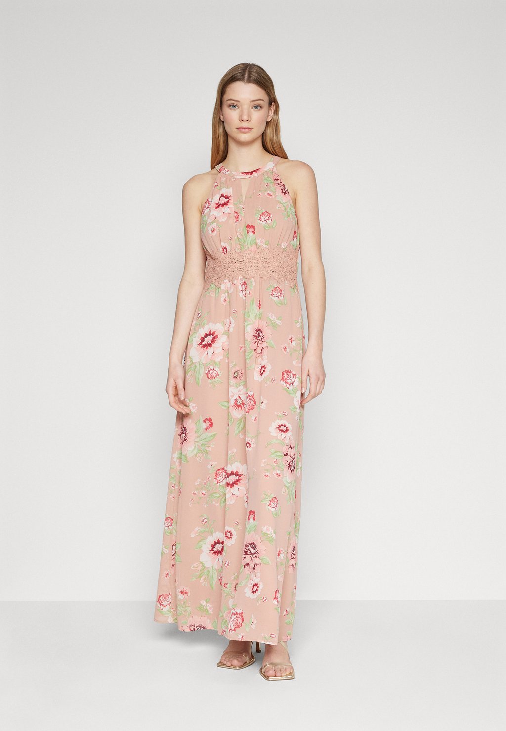 rose Платье для выпускного VIMILINA FLOWER MAXI DRESS VILA, цвет misty rose/rose flower