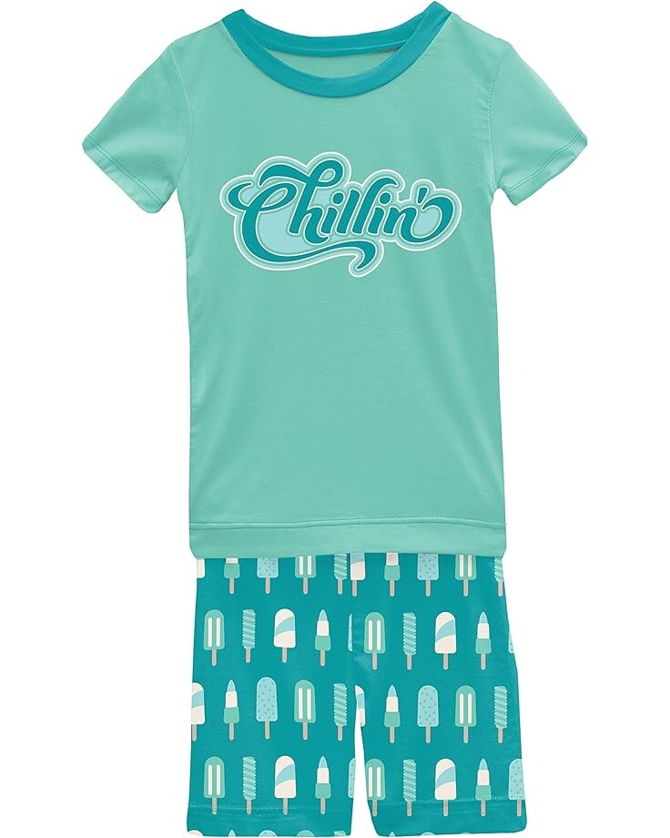 

Пижамный комплект Kickee Pants Short Sleeve Graphic Pajama Set with Shorts, цвет Neptune Popsicles