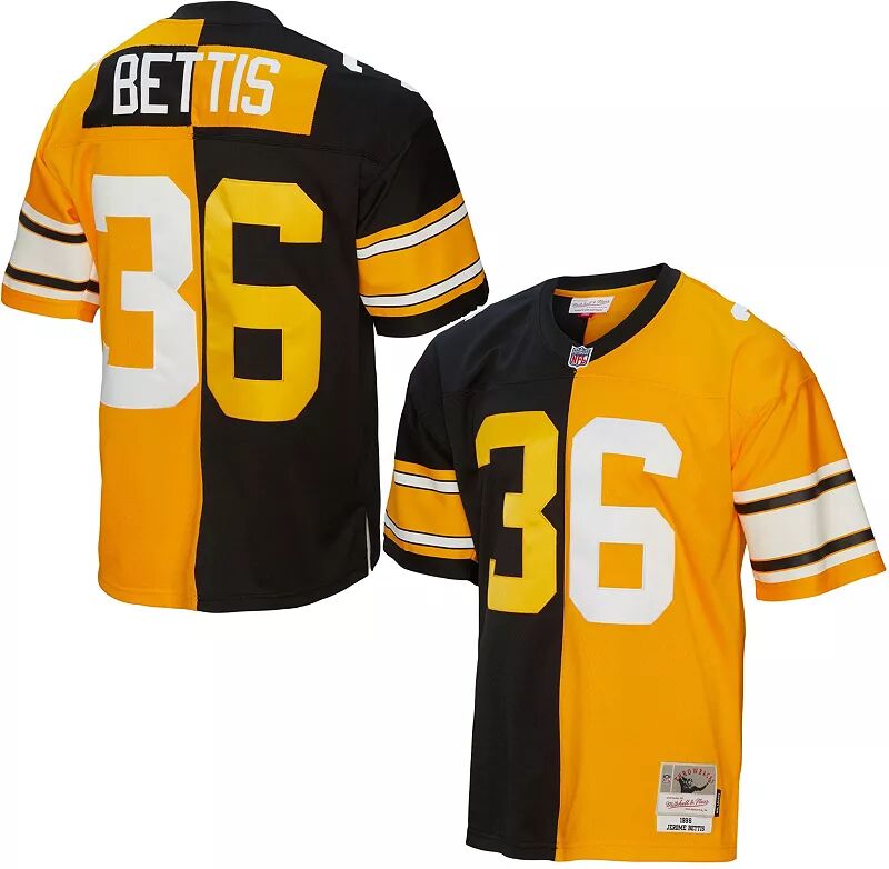 

Мужская футболка Mitchell & Ness Pittsburgh Steelers Jerome Bettis № 36 1996 года сплит-возврата