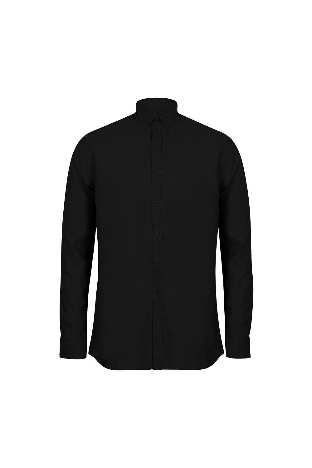 Современная оксфордская рубашка с длинными рукавами Henbury, черный джемпер на пуговицах 44 размер