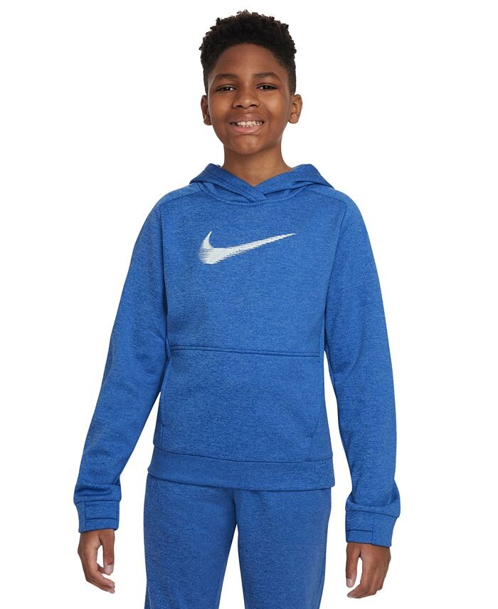 

Пуловер для тренировок Big Kids Therma Multi+ с капюшоном Nike, синий