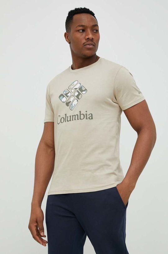 

Хлопковая футболка Columbia, бежевый