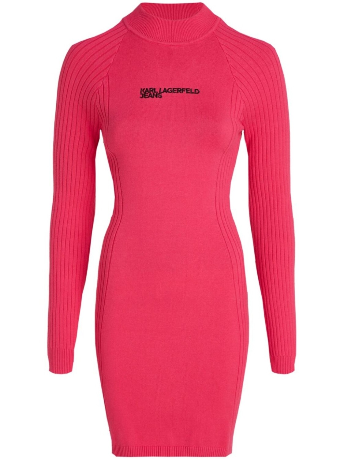 

Karl Lagerfeld Jeans logo-embroidered knitted dress, розовый