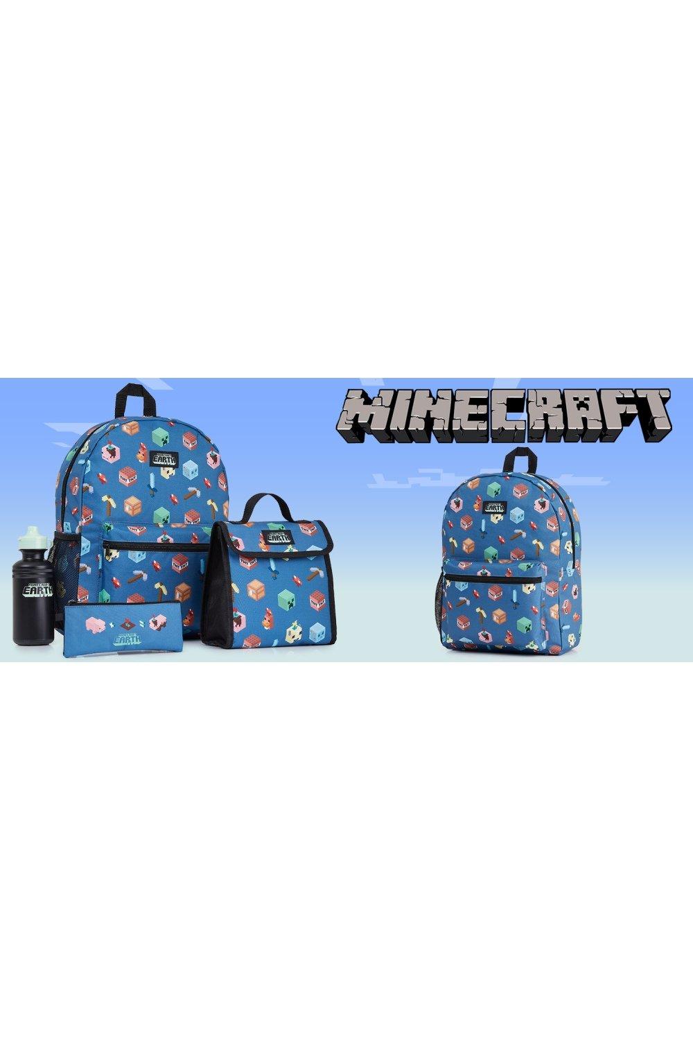 Рюкзак Школьная сумка с сумкой для обеда и пеналом Minecraft, синий синий рюкзак mochila для подростков детей девочек школьников usb сумки для ноутбука мальчиков сумки на плечо дорожный рюкзак