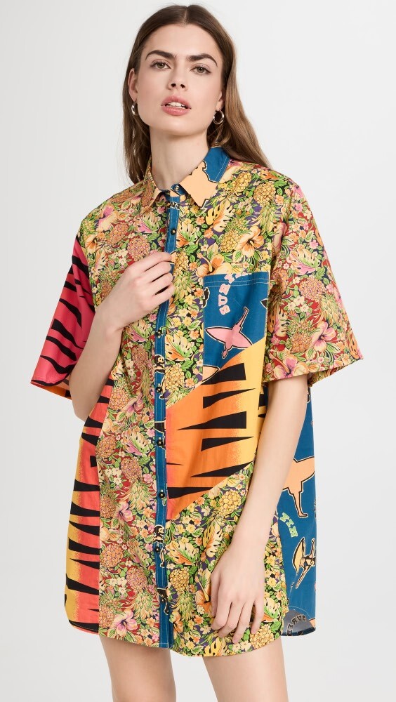 

Платье RE/DONE Oversized Shirt, разноцветный