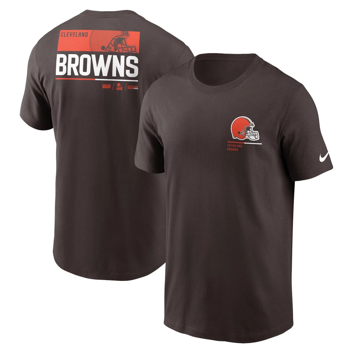 Мужская коричневая футболка Cleveland Browns Team Incline Nike
