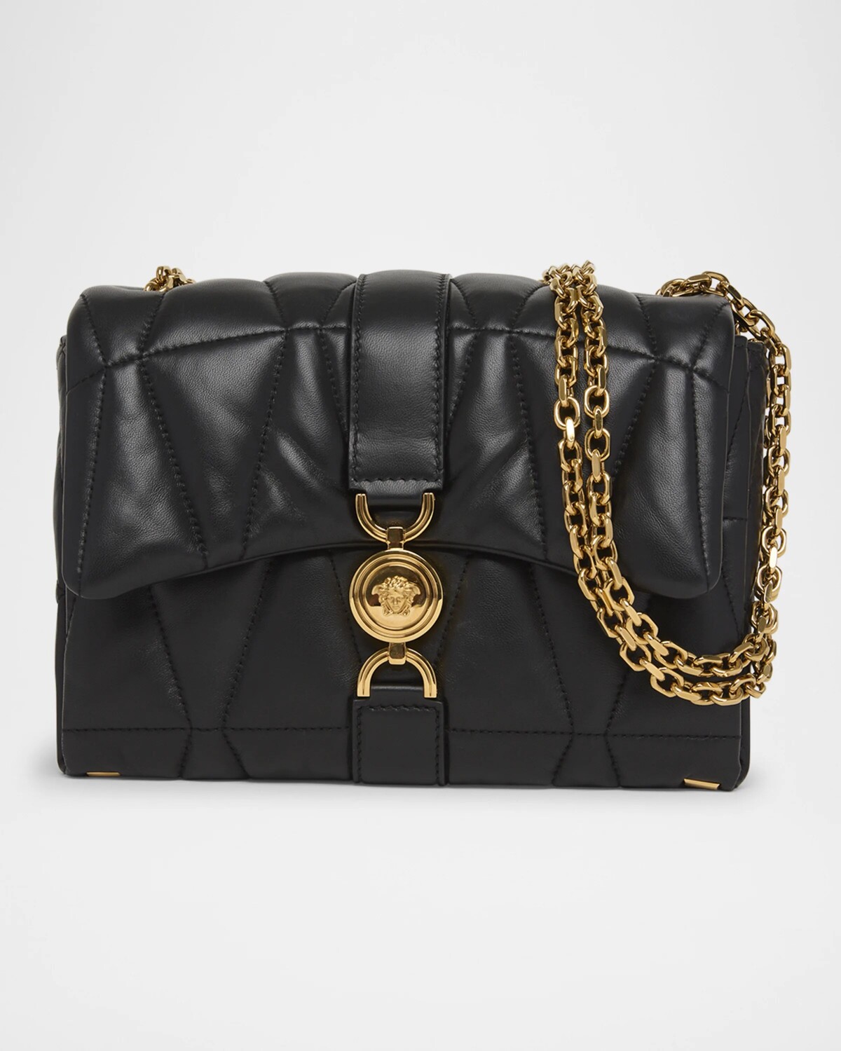 

Стеганая кожаная сумка через плечо Medusa 95 Versace, черный