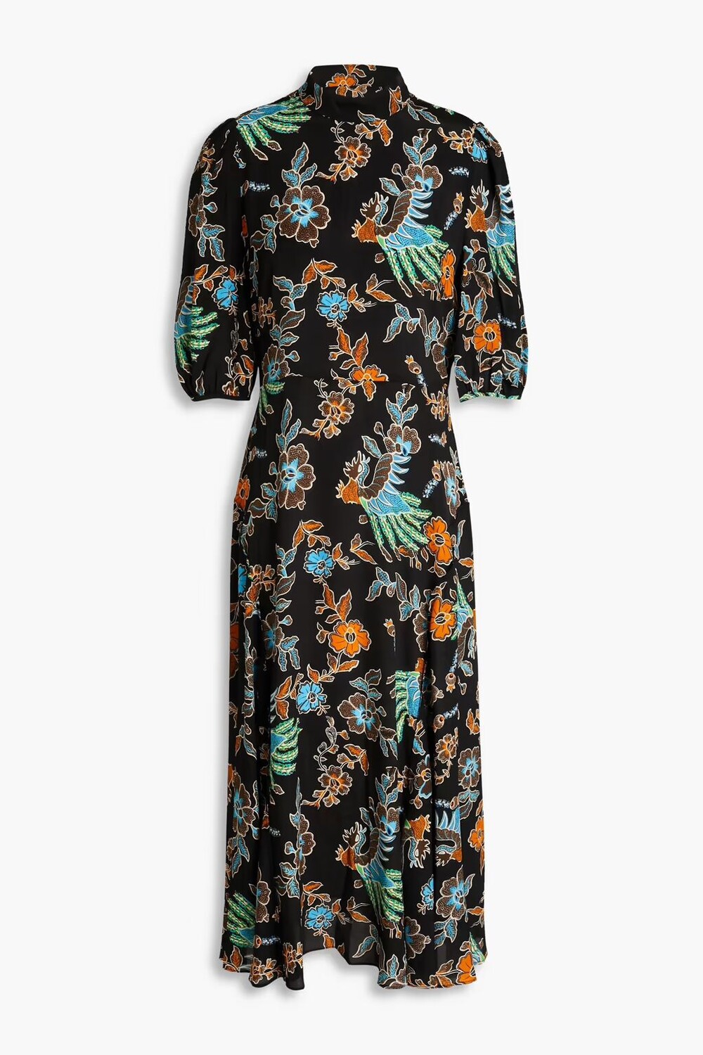 

Шифоновое платье миди Nella с цветочным принтом Diane Von Furstenberg, черный
