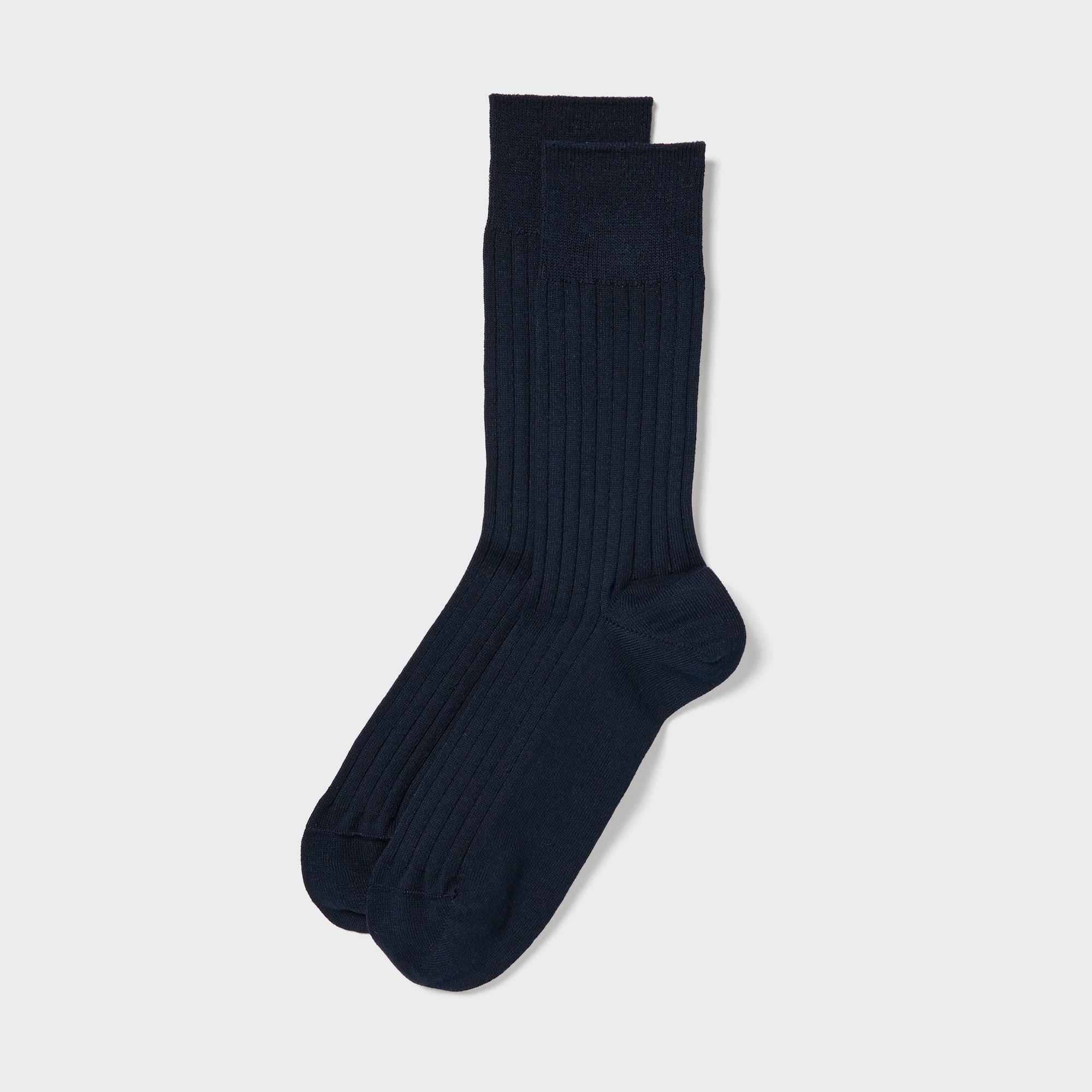 Хлопковые носки в рубчик Supima Uniqlo, темно-синий футболка uniqlo supima 100% темно синий