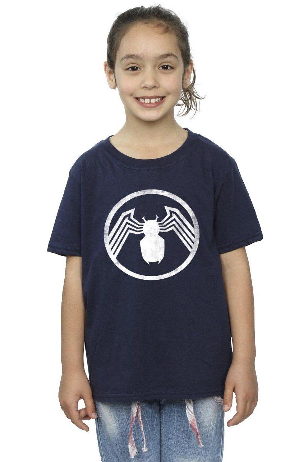Хлопковая футболка с логотипом Venom Marvel, темно-синий