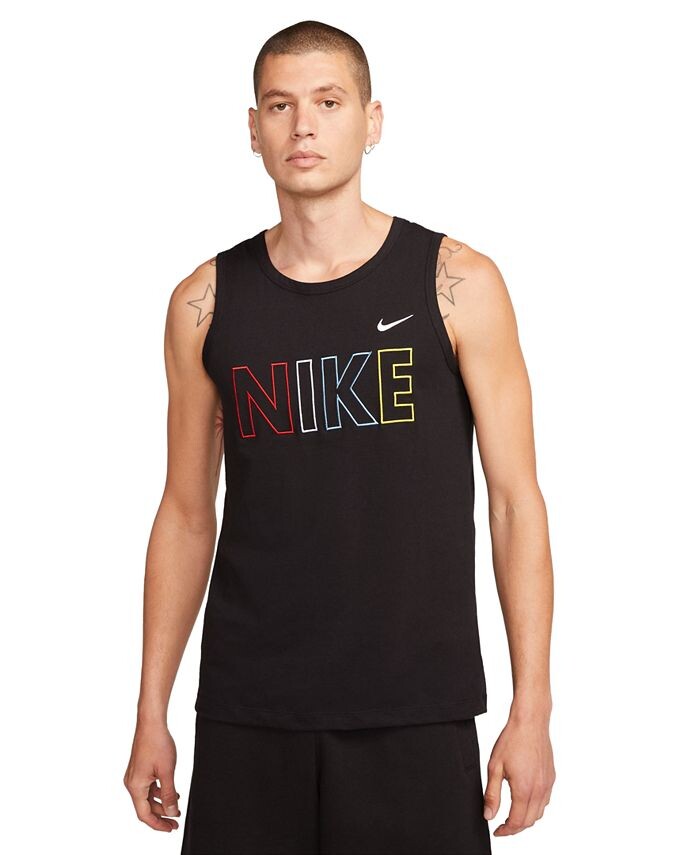 

Мужская спортивная майка с логотипом и графическим рисунком Nike, черный