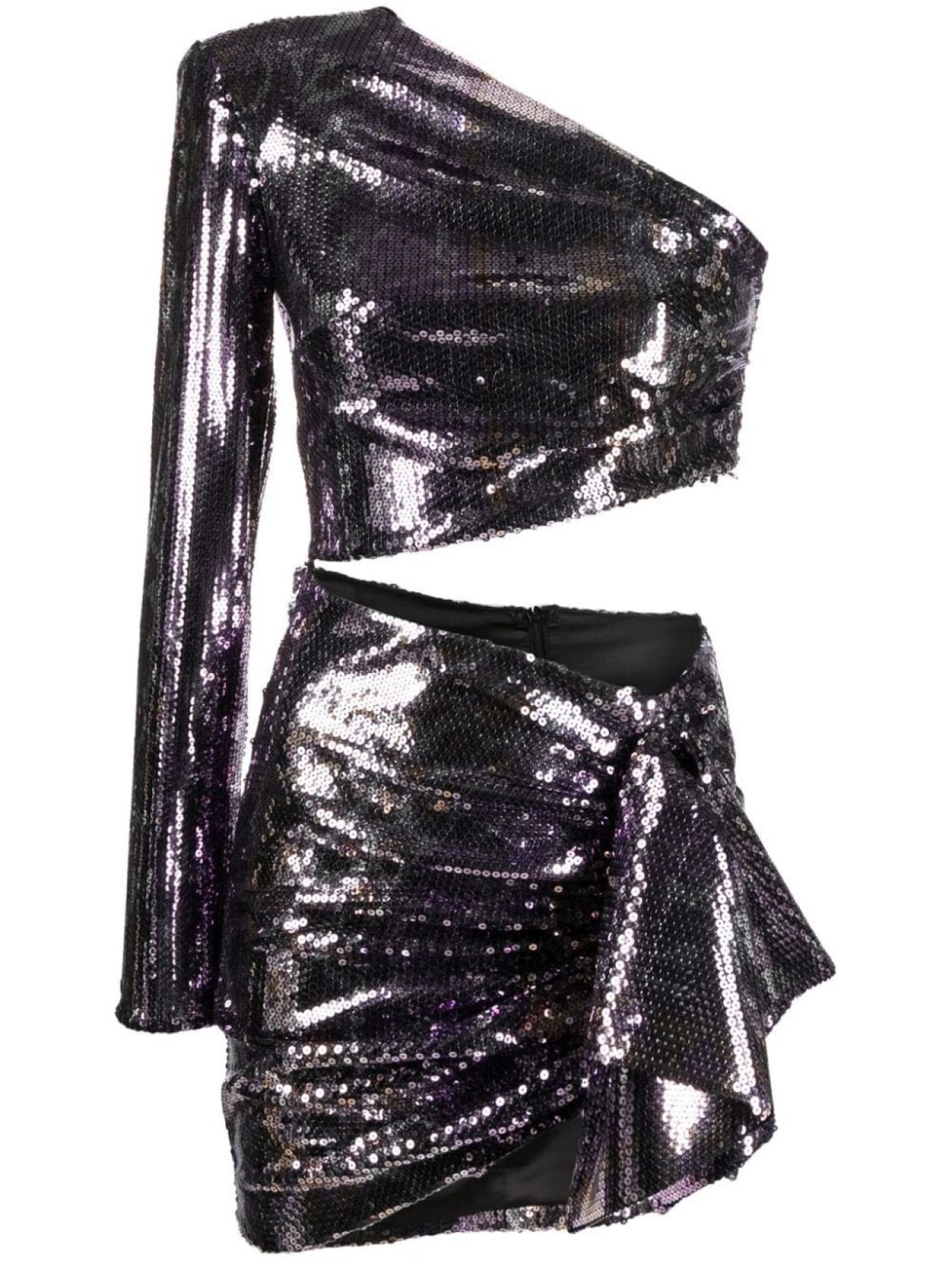 

Платье асимметричного кроя с эффектом металлик The New Arrivals Ilkyaz Ozel, фиолетовый