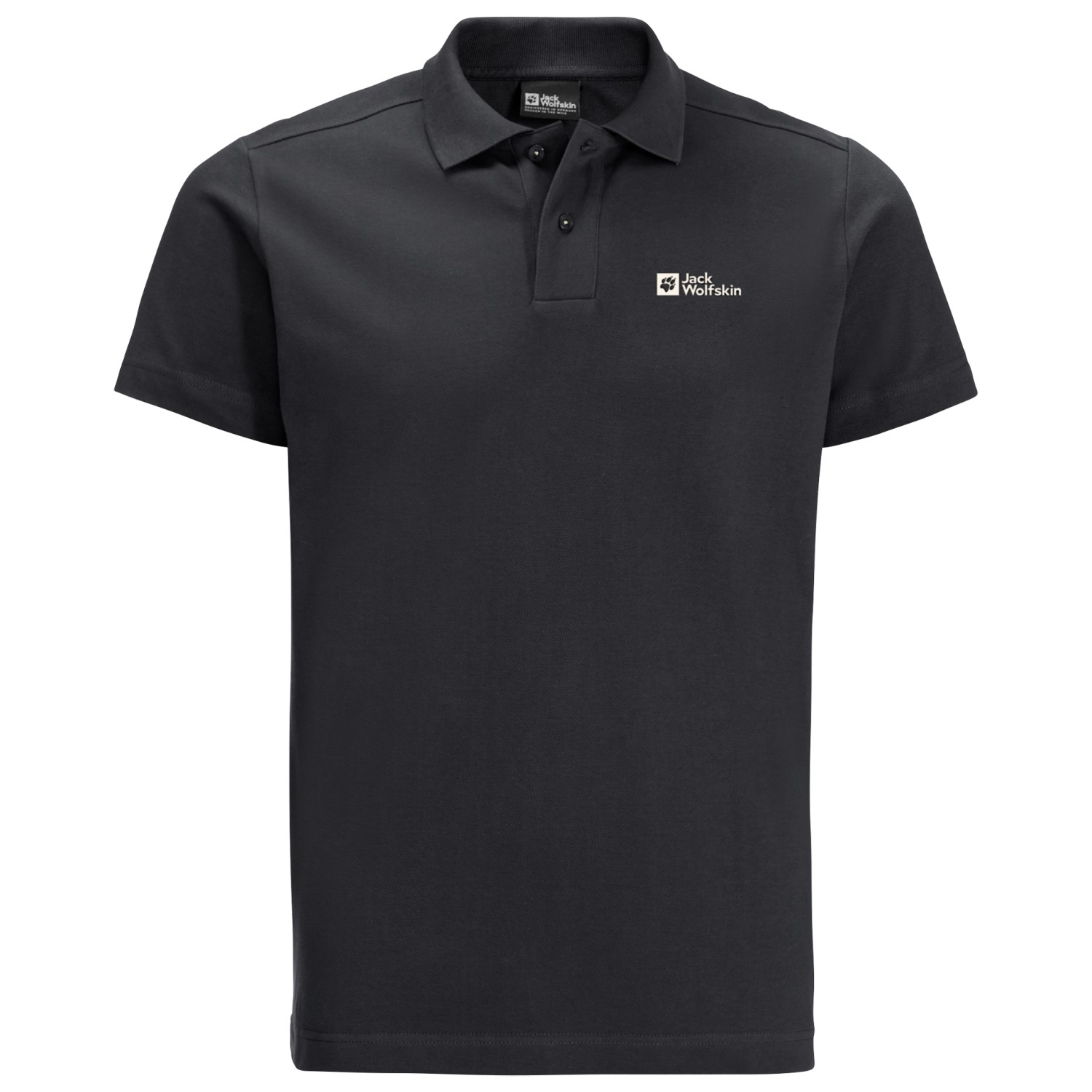 Рубашка поло Jack Wolfskin Essential Polo, цвет Black/Egret