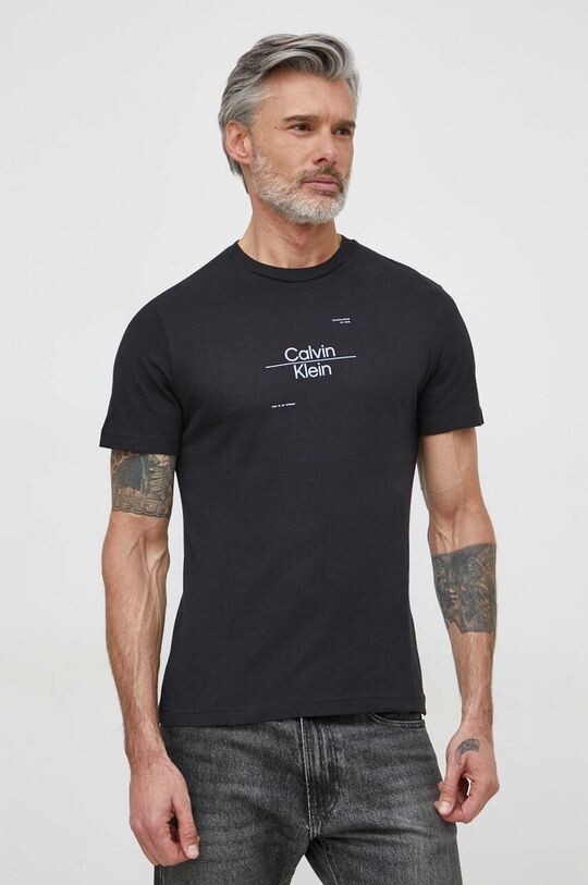 

Хлопковая футболка Calvin Klein, черный